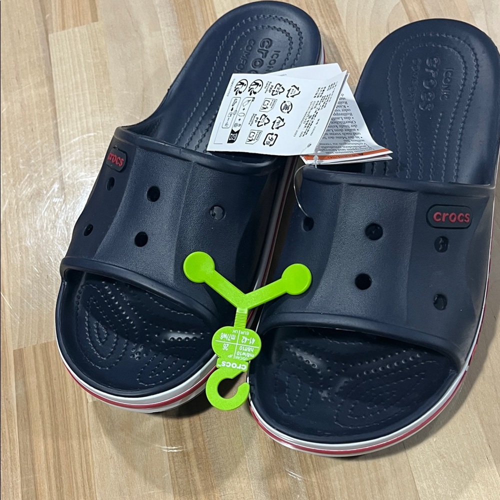 CROCS Dark Blue Slide Sandals unisex women’s 10 men’s 8